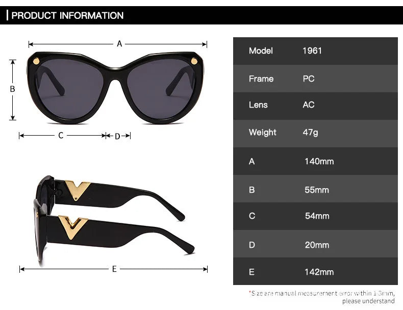 Luxury Women Sunglasses Eyepieces with Box